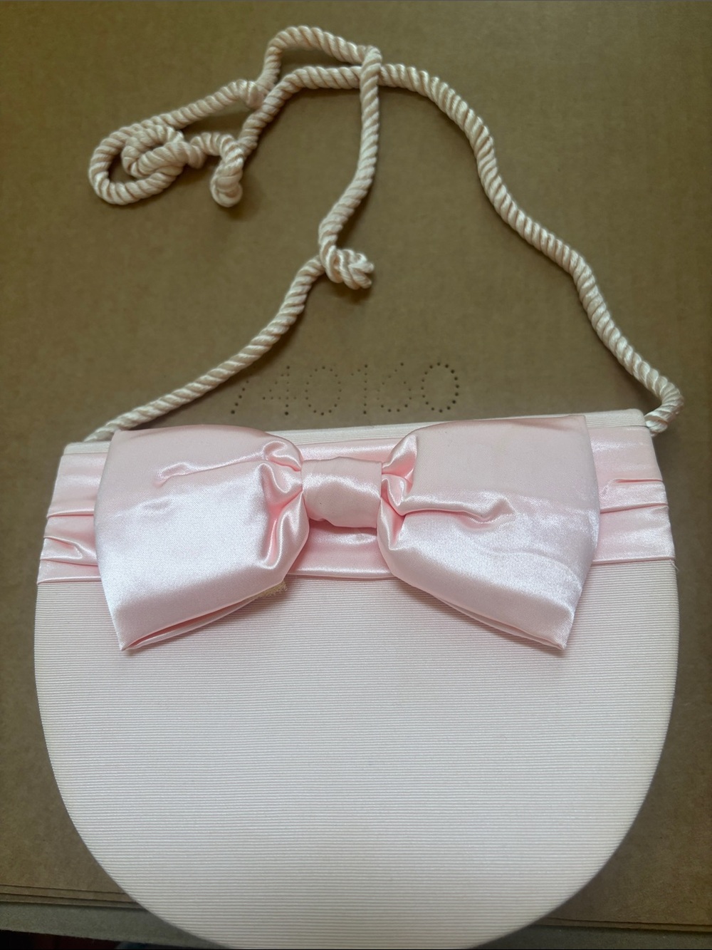 Blush Pink Satin Bow Crossbody Purse